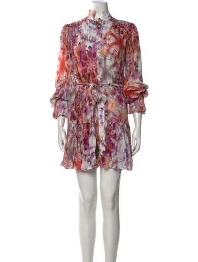 Pre-owned Alexis Printed Mini Dress In Purple