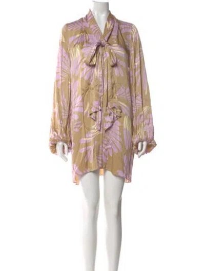 Pre-owned Alexis Printed Mini Dress In Purple