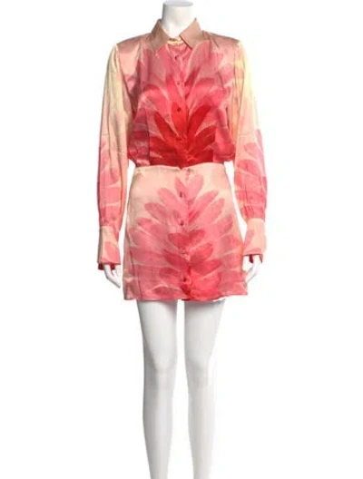 Pre-owned Alexis Printed Mini Dress In Red