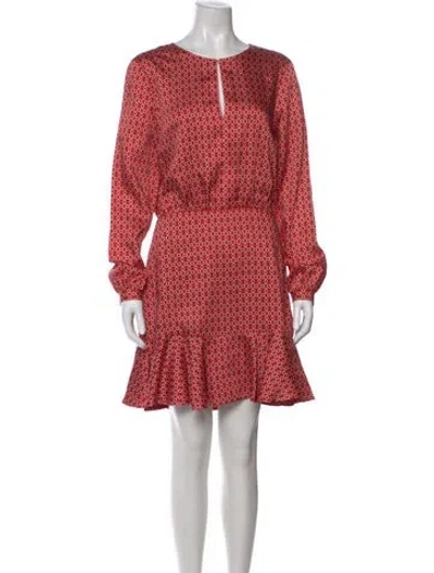 Pre-owned Alexis Printed Mini Dress In Red