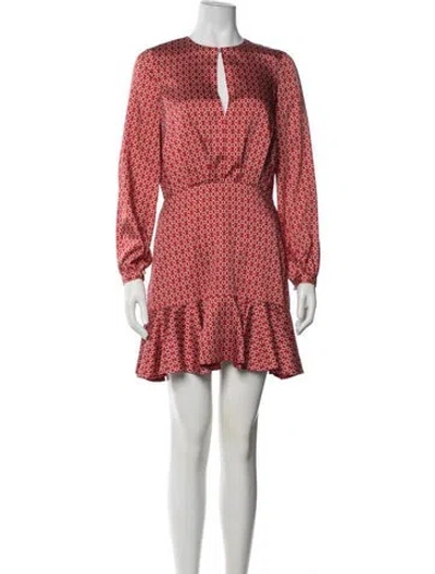 Pre-owned Alexis Printed Mini Dress In Red