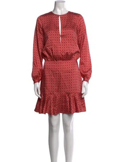 Pre-owned Alexis Printed Mini Dress In Red