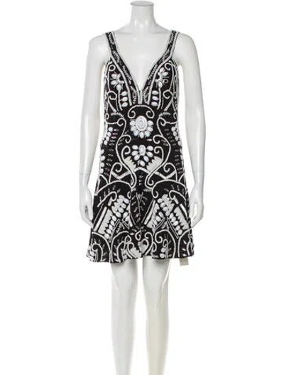 Pre-owned Alexis Printed Mini Dress W/ Tags In Black