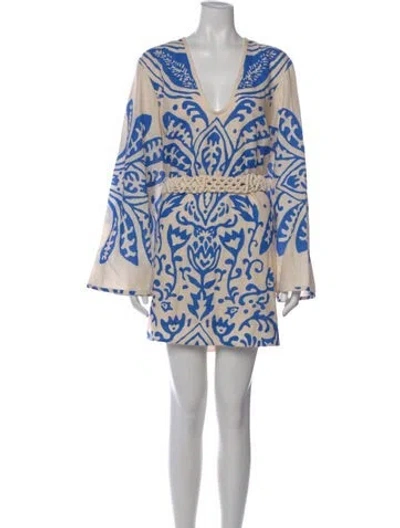 Pre-owned Alexis Printed Mini Dress W/ Tags In Blue