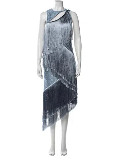 Pre-owned Alexis Printed Mini Dress W/ Tags In Blue