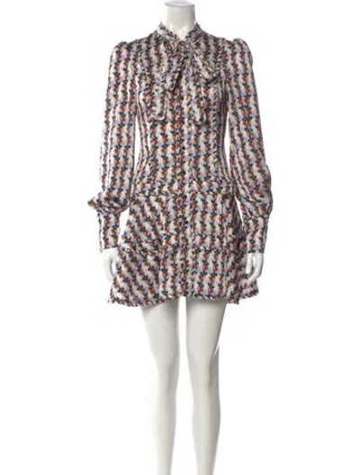 Pre-owned Alexis Printed Mini Dress W/ Tags In Multi