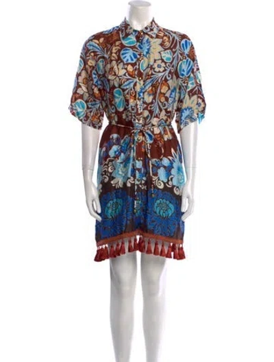 Pre-owned Alexis Printed Mini Dress W/ Tags In Multi