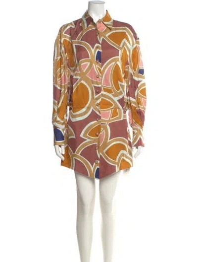 Pre-owned Alexis Printed Mini Dress W/ Tags In Neutral