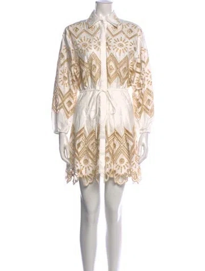Pre-owned Alexis Printed Mini Dress W/ Tags In Neutrals