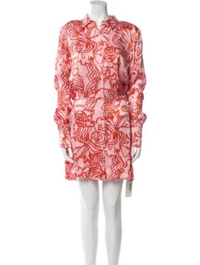 Pre-owned Alexis Printed Mini Dress W/ Tags In Pink