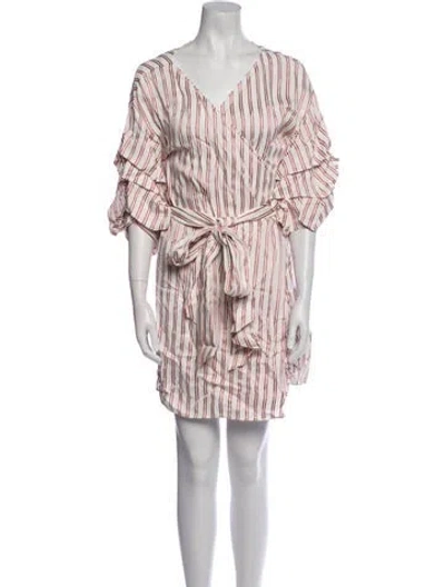 Pre-owned Alexis Printed Mini Dress In White