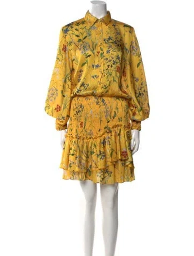 Pre-owned Alexis Printed Mini Dress In Yellow