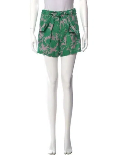 Pre-owned Alexis Printed Mini Shorts In Green
