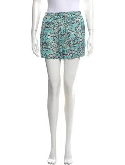 Pre-owned Alexis Printed Mini Shorts In Green