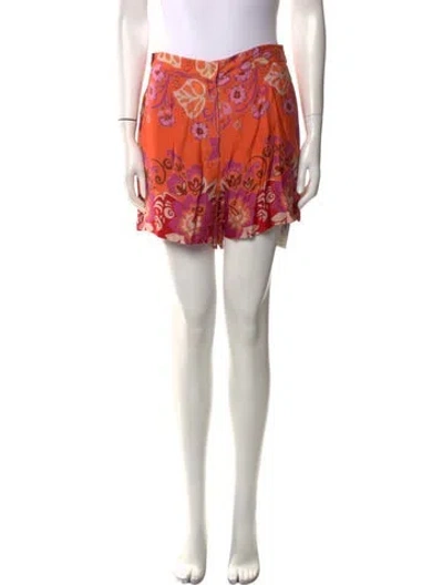 Pre-owned Alexis Printed Mini Shorts In Orange