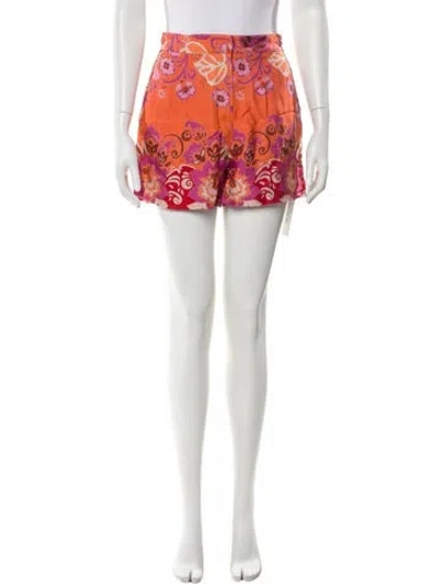 Pre-owned Alexis Printed Mini Shorts In Orange