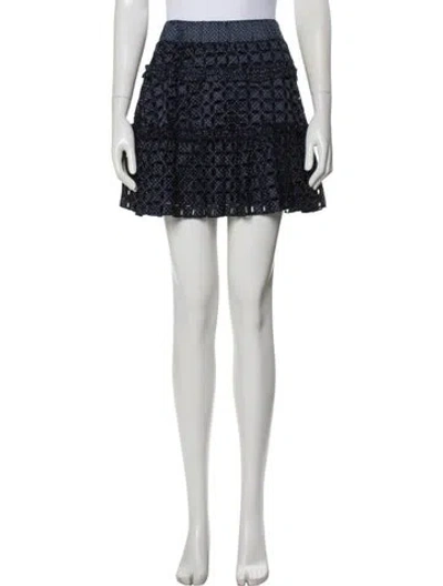 Pre-owned Alexis Printed Mini Skirt In Blue