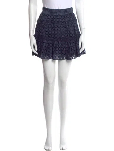 Pre-owned Alexis Printed Mini Skirt In Blue