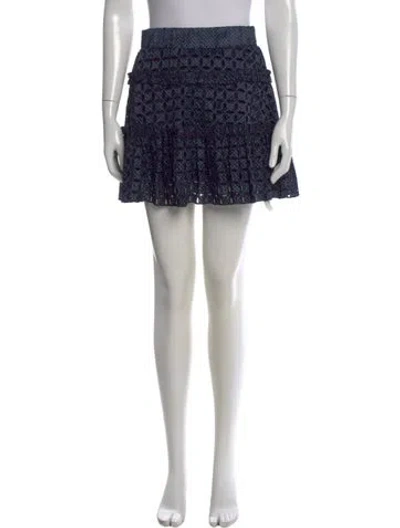 Pre-owned Alexis Printed Mini Skirt In Blue