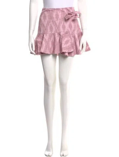 Pre-owned Alexis Printed Mini Skirt In Pink
