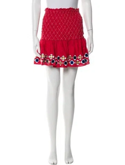 Pre-owned Alexis Printed Mini Skirt In Red