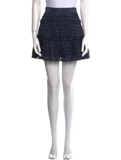 Pre-owned Alexis Printed Mini Skirt W/ Tags In Blue