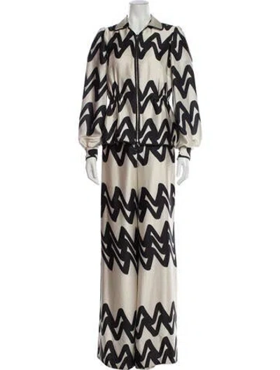 Pre-owned Alexis Printed Pant Set In Neutral