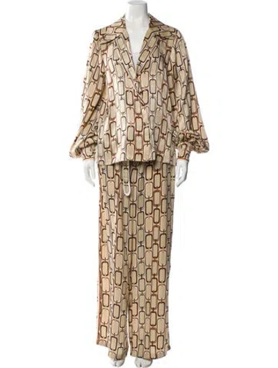 Pre-owned Alexis Printed Pant Set In Neutral