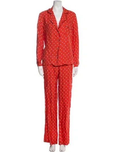 Pre-owned Alexis Printed Pant Set W/ Tags In Orange