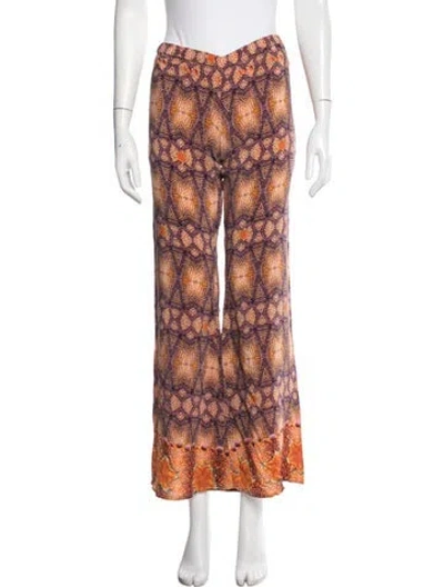 Pre-owned Alexis Printed Pants In Orange