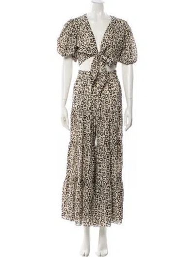 Pre-owned Alexis Printed Pantsuit In Neutral