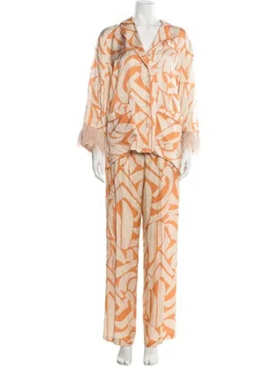 Pre-owned Alexis Printed Pantsuit In Orange