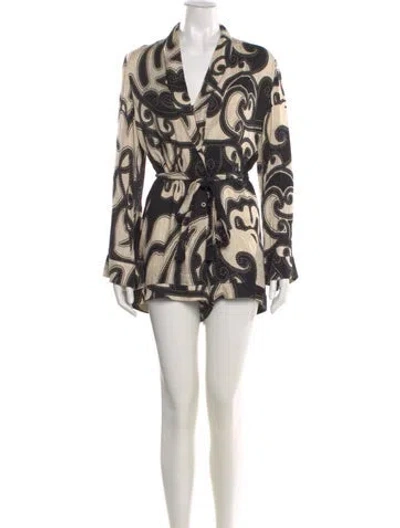 Pre-owned Alexis Printed Romper In Multi