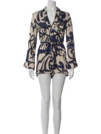 Pre-owned Alexis Printed Romper In Multi