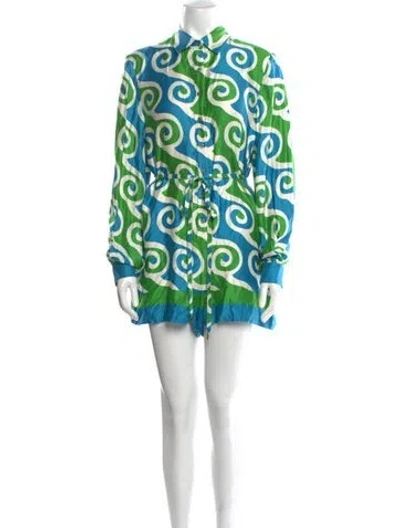 Pre-owned Alexis Printed Romper W/ Tags In Multi