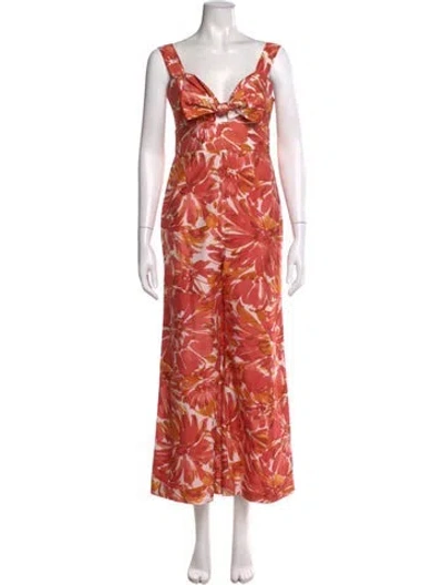 Pre-owned Alexis Printed Square Neckline Jumpsuit In Multi
