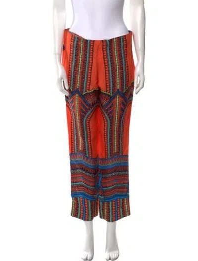 Pre-owned Alexis Printed Straight Leg Pants In Orange