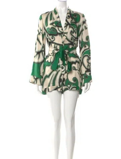 Pre-owned Alexis Printed Strapless Romper In Multi