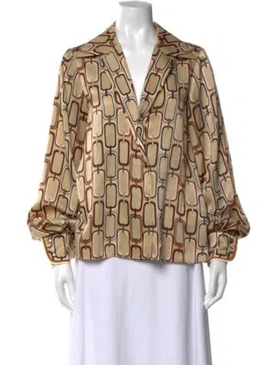 Pre-owned Alexis Printed V-neck Blouse