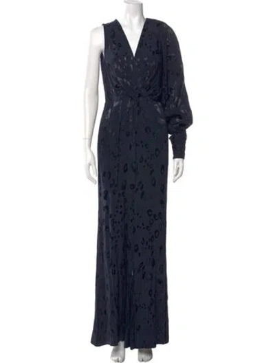 Pre-owned Alexis Printed V-neck Jumpsuit In Blue