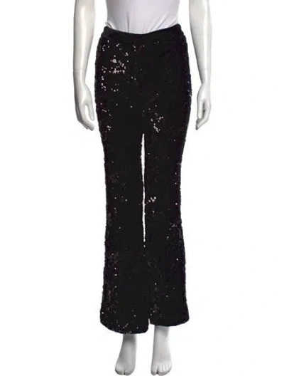 Pre-owned Alexis Printed Wide Leg Pants In Black