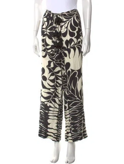 Pre-owned Alexis Printed Wide Leg Pants In Black