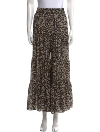 Pre-owned Alexis Printed Wide Leg Pants In Black