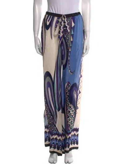 Pre-owned Alexis Printed Wide Leg Pants In Blue