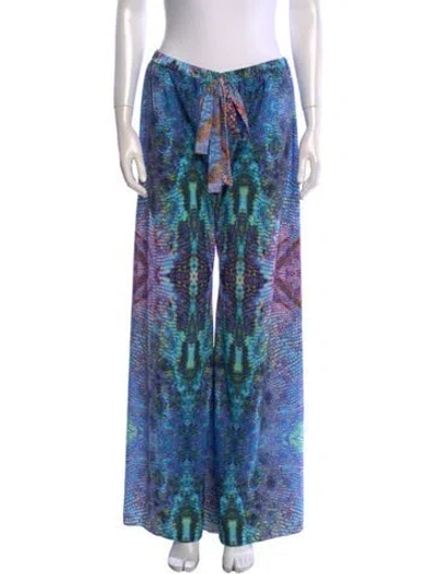 Pre-owned Alexis Printed Wide Leg Pants In Blue