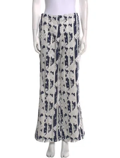 Pre-owned Alexis Printed Wide Leg Pants In Blue