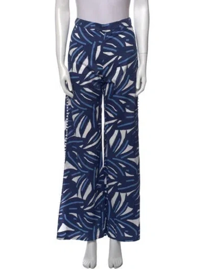Pre-owned Alexis Printed Wide Leg Pants In Blue