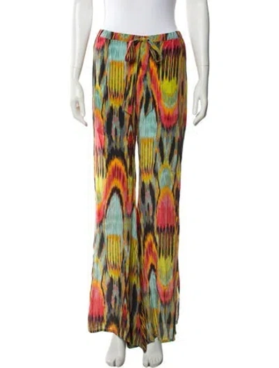 Pre-owned Alexis Printed Wide Leg Pants In Blue