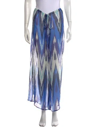 Pre-owned Alexis Printed Wide Leg Pants In Blue