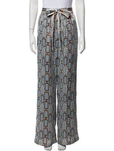 Pre-owned Alexis Printed Wide Leg Pants In Blue